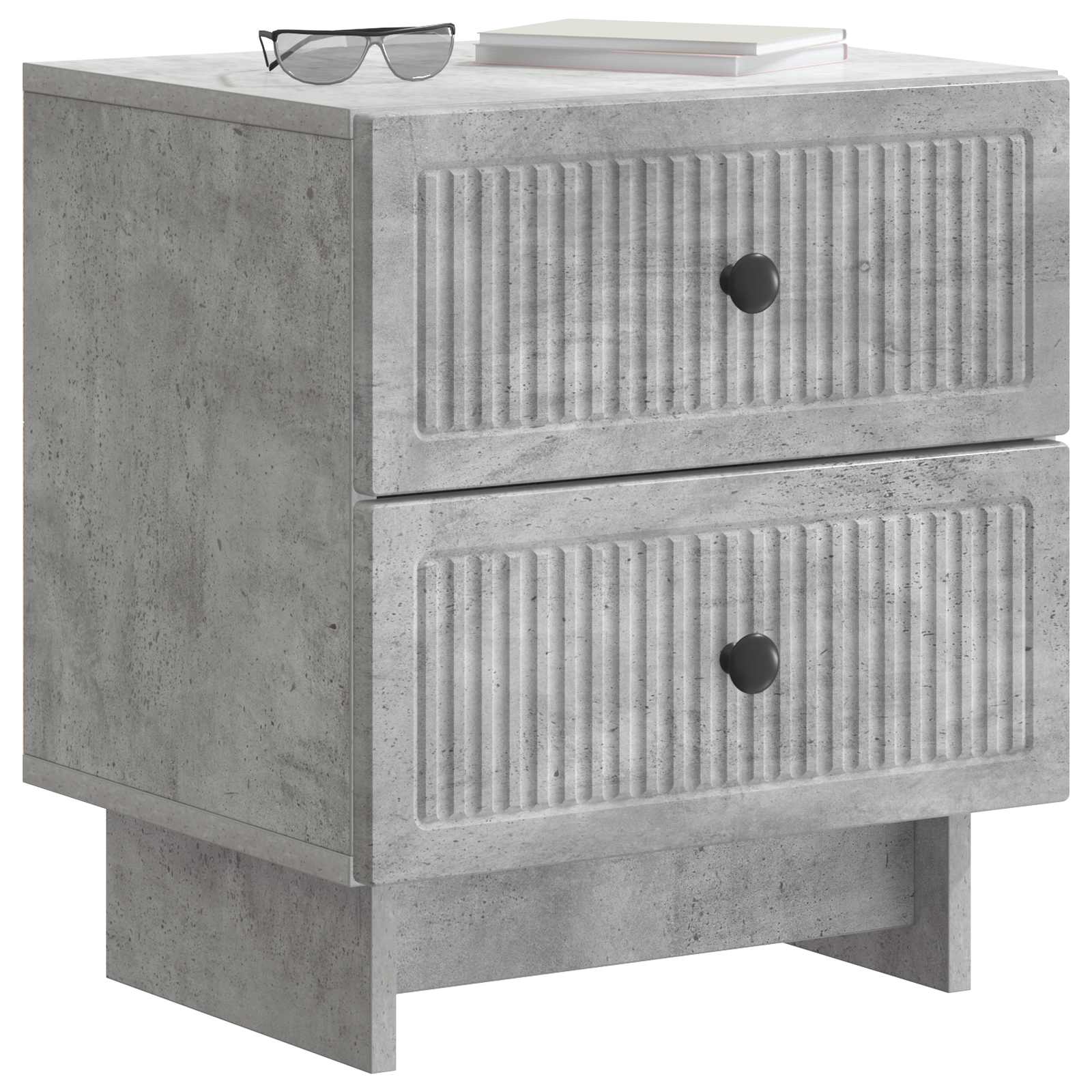 Κομοδίνο με συρτάρι Γκρι Σκυροδέματος 43 x 34,5 x 47,5 εκ - Pakobazaar