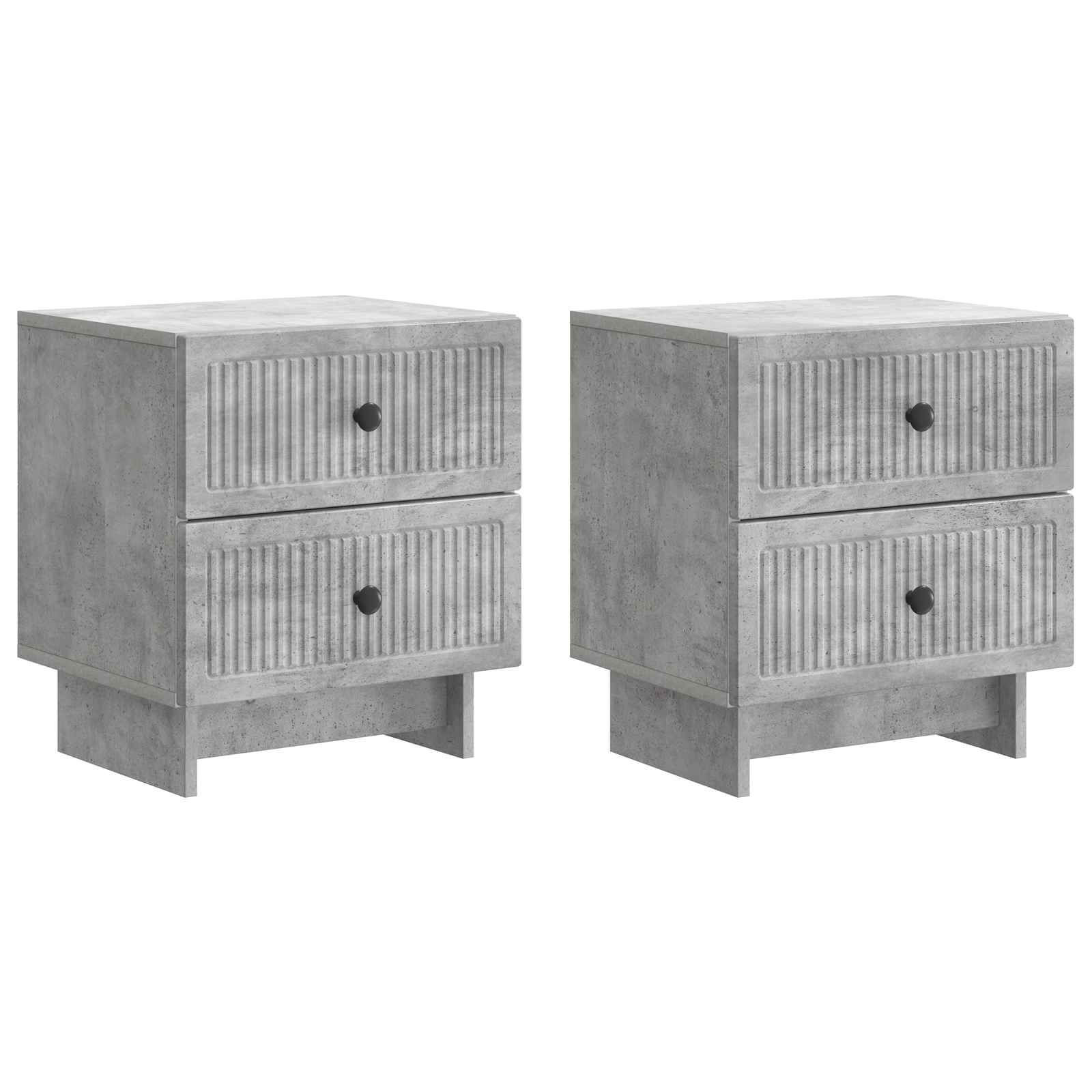 Κομοδίνο με συρτάρι 2 pcs Γκρι Σκυροδέματος 43 x 34,5 x 47,5 εκ - Pakobazaar