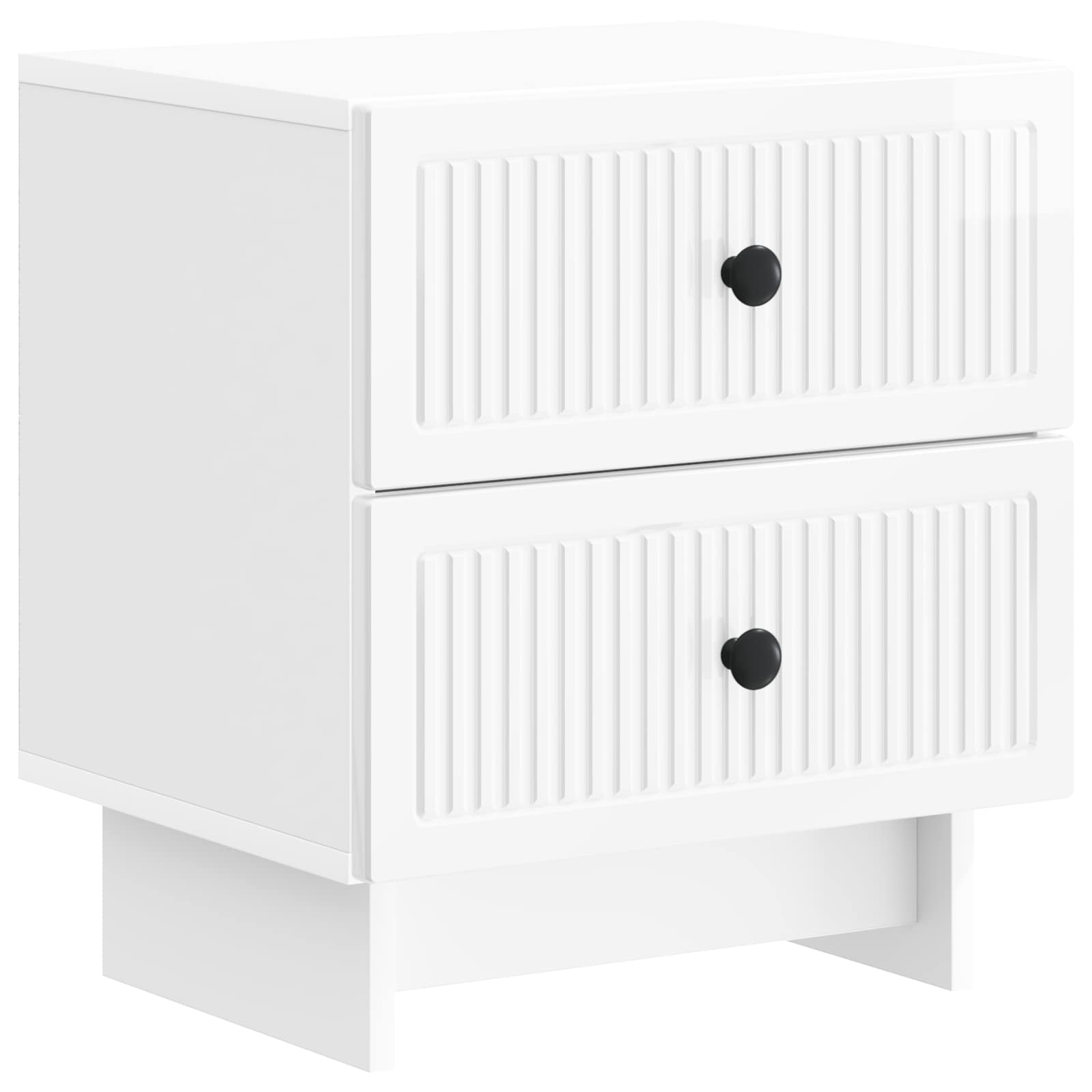 Κομοδίνο με συρτάρι 2 pcs Γυαλιστερό Λευκό 43 x 34,5 x 47,5 εκ - Pakobazaar