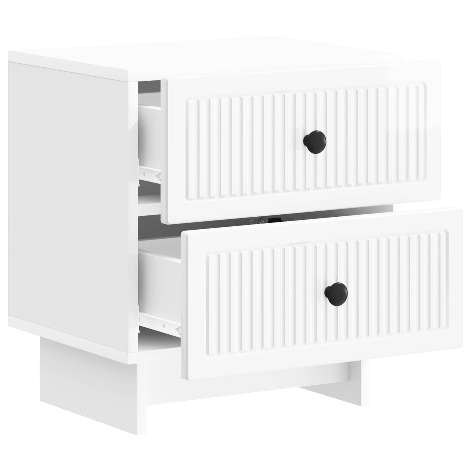 Κομοδίνο με συρτάρι 2 pcs Γυαλιστερό Λευκό 43 x 34,5 x 47,5 εκ - Pakobazaar
