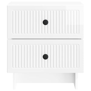 Κομοδίνο με συρτάρι 2 pcs Γυαλιστερό Λευκό 43 x 34,5 x 47,5 εκ - Pakobazaar