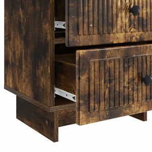 Κομοδίνο 2 pcs Καπνισμένο Ξύλο Δρυός 43 x 34,5 x 47,5 εκ - Pakobazaar