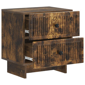 Κομοδίνο 2 pcs Καπνισμένο Ξύλο Δρυός 43 x 34,5 x 47,5 εκ - Pakobazaar