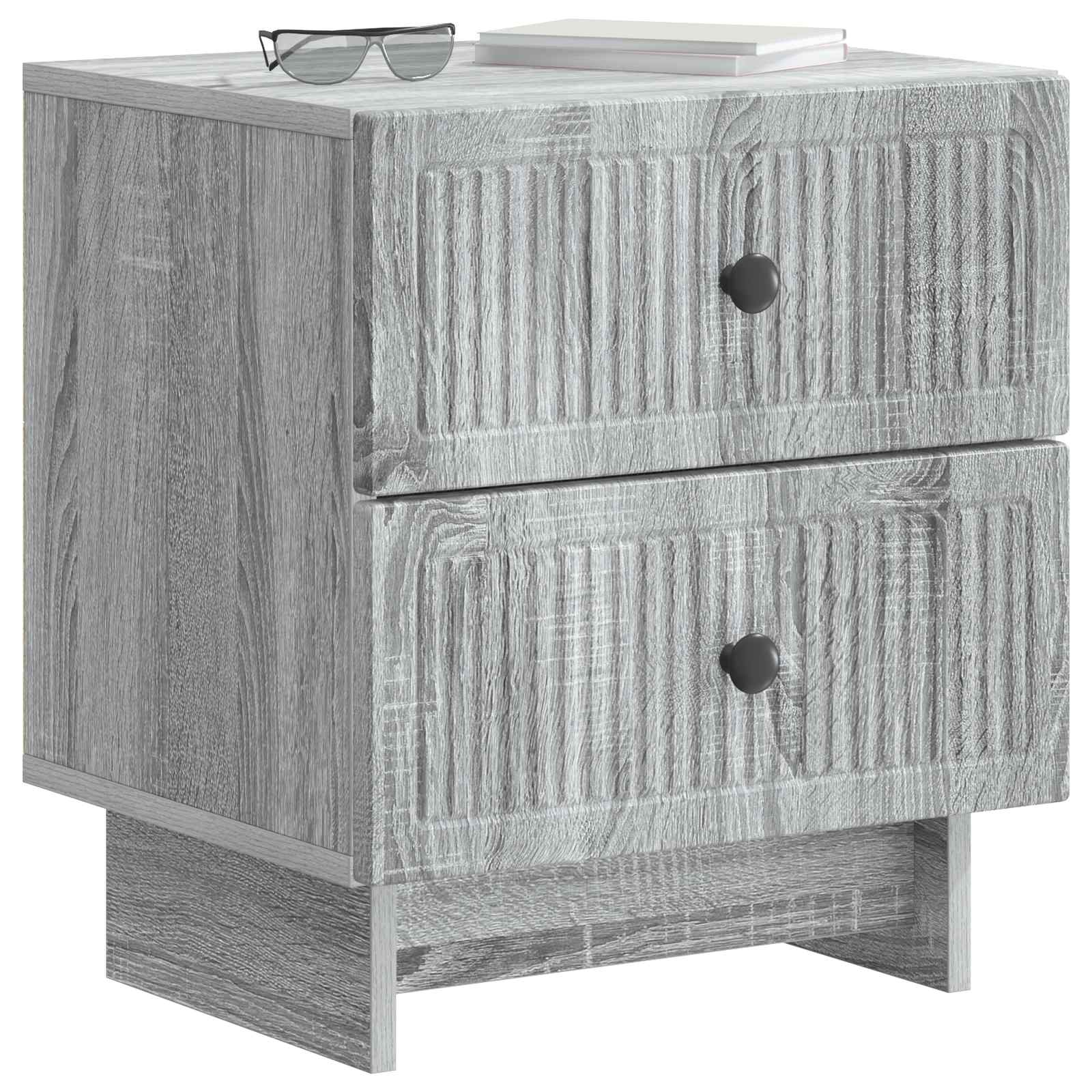 Κομοδίνο Γκρι Sonoma 43 x 34,5 x 47,5 εκ Επεξεργασμένο Ξύλο - Pakobazaar