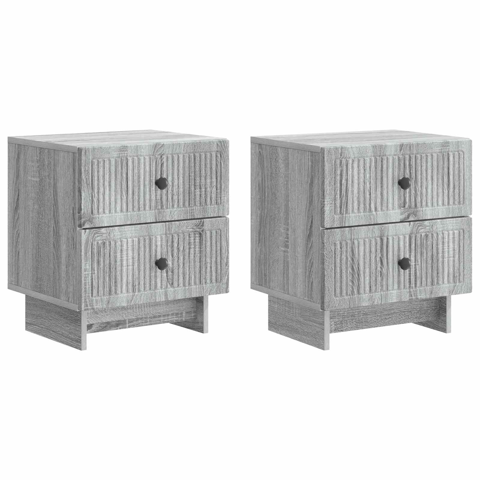 Κομοδίνο με συρτάρι 2 pcs Γκρι Sonoma 43 x 34,5 x 47,5 εκ - Pakobazaar