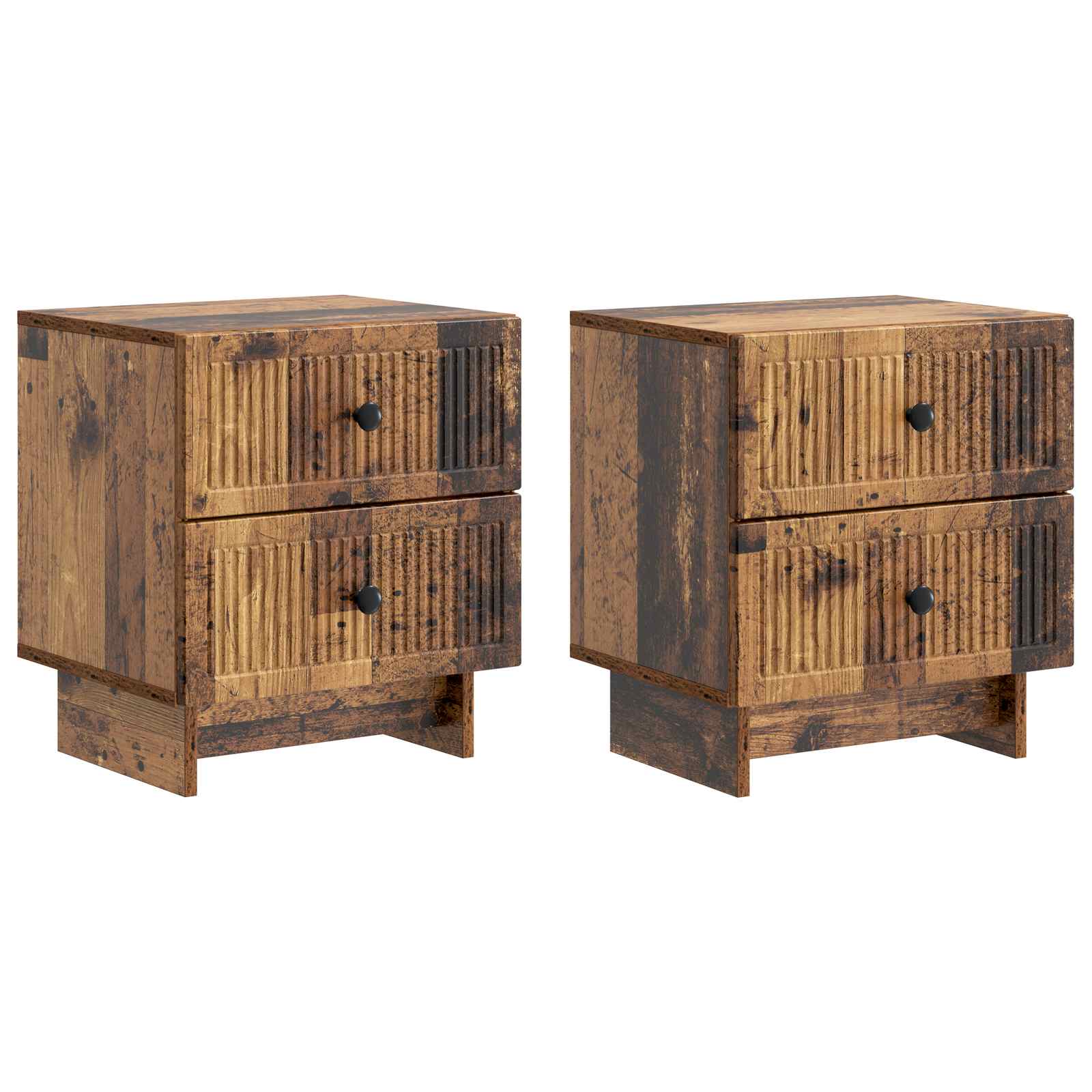 Κομοδίνο με συρτάρι 2 pcs Παλαιωμένο ξύλο 43 x 34,5 x 47,5 εκ - Pakobazaar