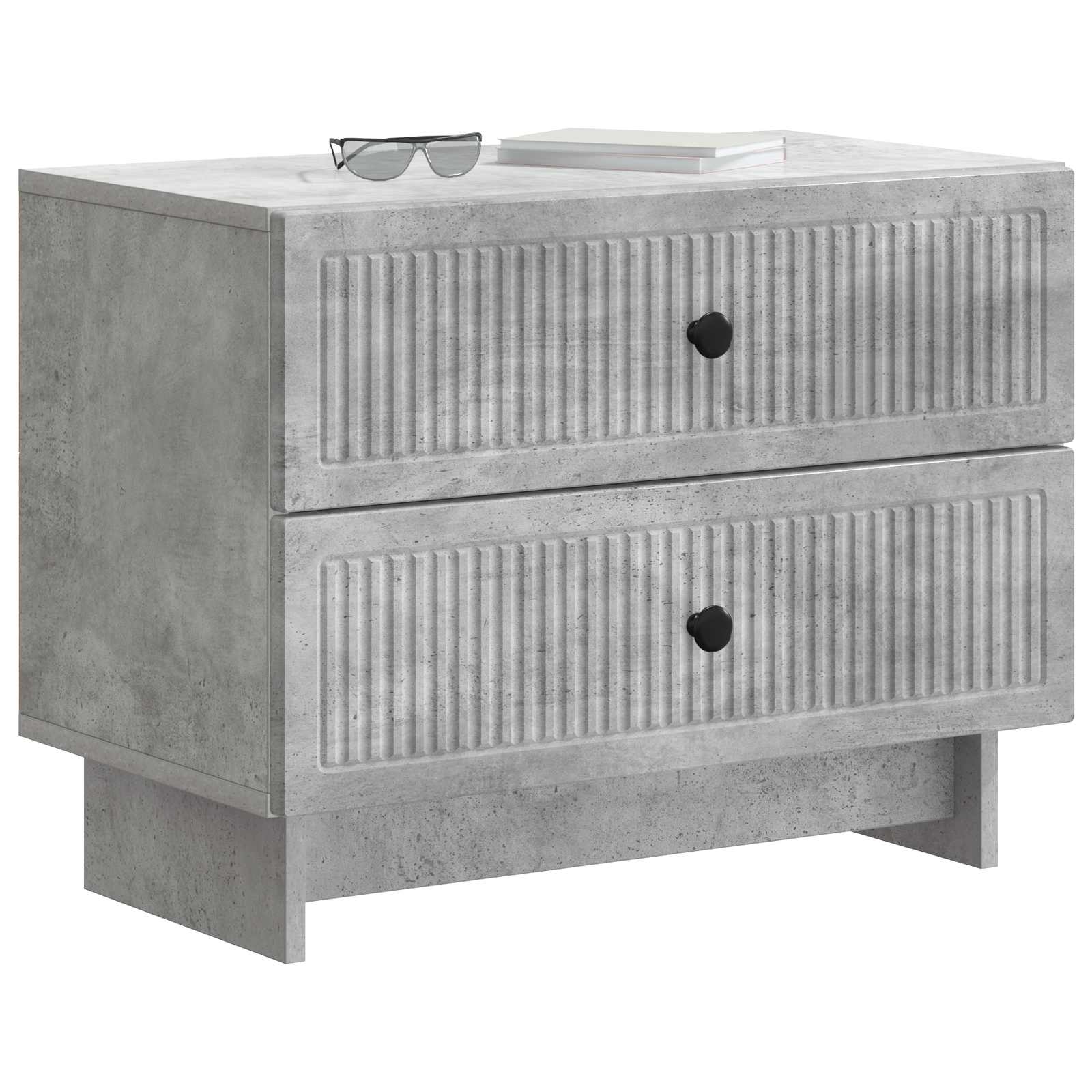 Κομοδίνο με συρτάρι Γκρι Σκυροδέματος 62 x 34,5 x 47,5 εκ - Pakobazaar