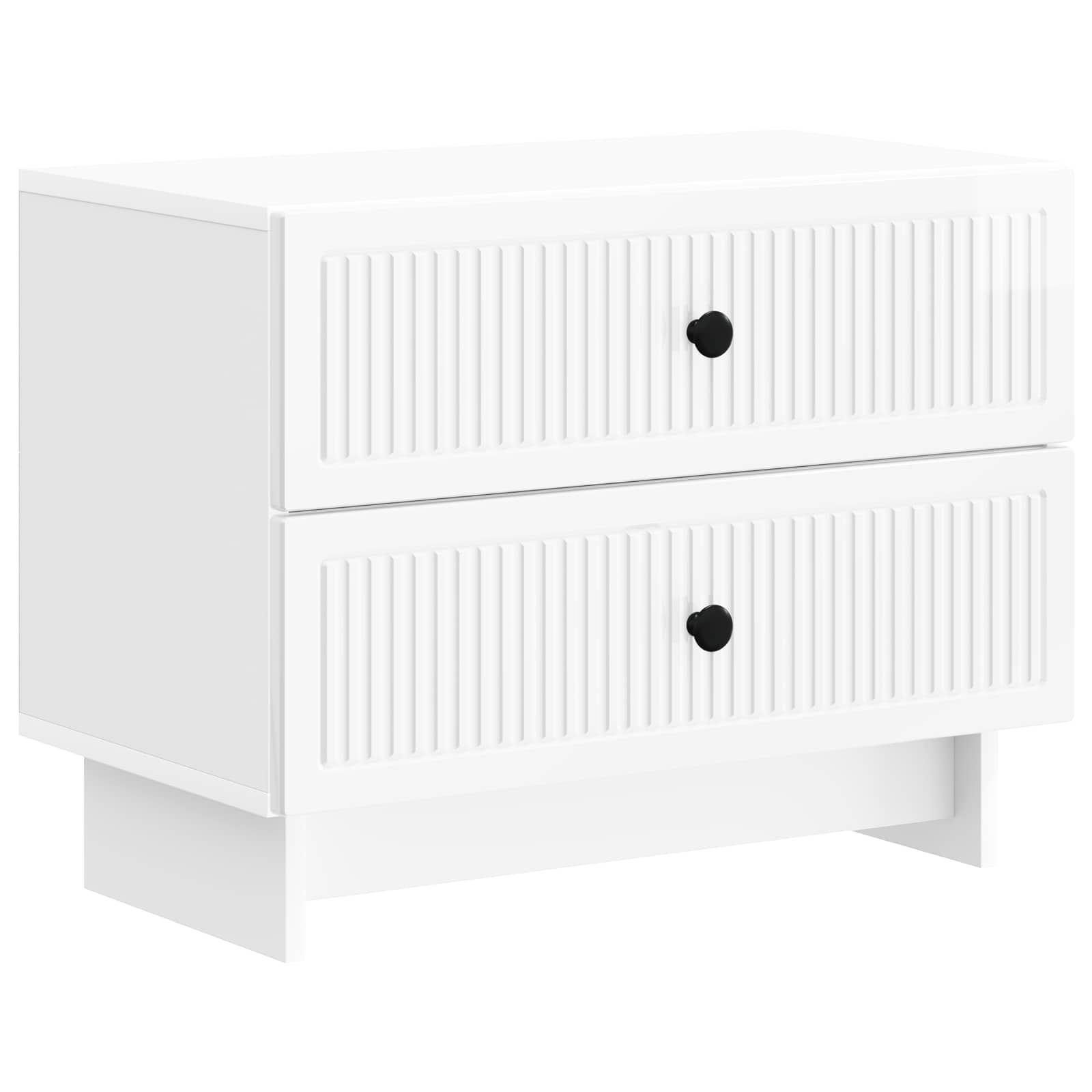 Κομοδίνο με συρτάρι Γυαλιστερό Λευκό 62 x 34,5 x 47,5 εκ - Pakobazaar