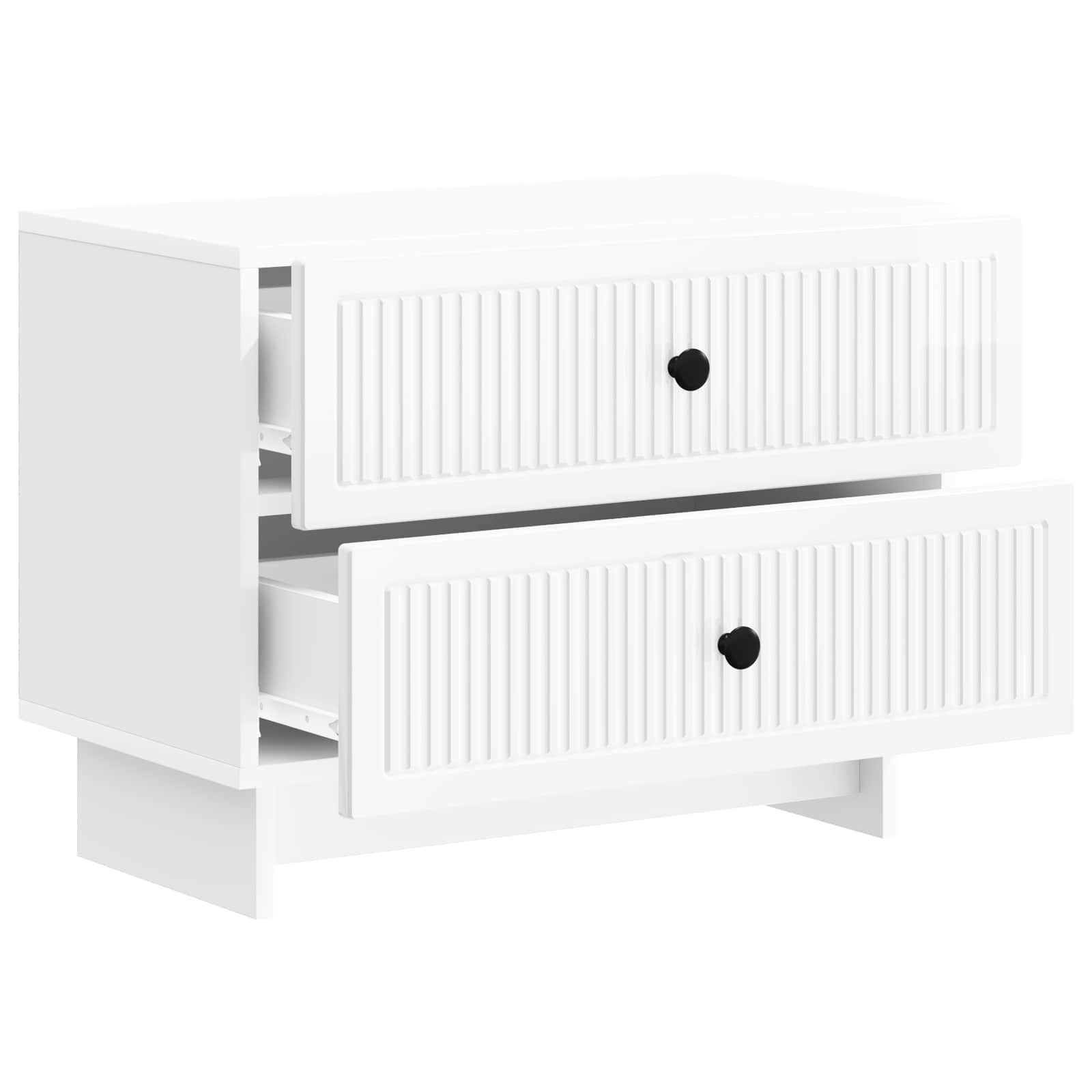 Κομοδίνο με συρτάρι Γυαλιστερό Λευκό 62 x 34,5 x 47,5 εκ - Pakobazaar