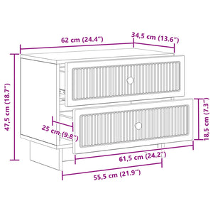 Κομοδίνο Γκρι Sonoma 62 x 34,5 x 47,5 εκ Επεξεργασμένο Ξύλο - Pakobazaar