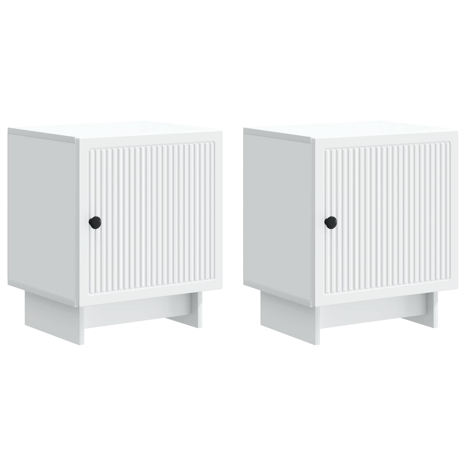 Κομοδίνο 2 pcs Λευκό 43 x 34,5 x 50 εκ Επεξεργασμένο Ξύλο - Pakobazaar