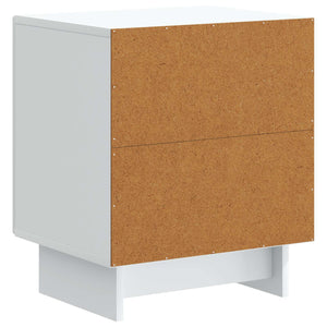 Κομοδίνο 2 pcs Λευκό 43 x 34,5 x 50 εκ Επεξεργασμένο Ξύλο - Pakobazaar
