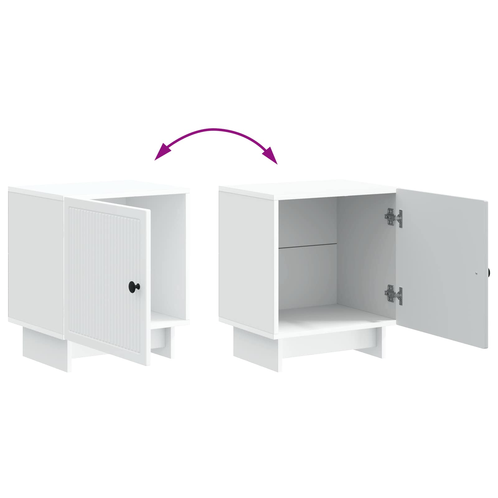 Κομοδίνο 2 pcs Λευκό 43 x 34,5 x 50 εκ Επεξεργασμένο Ξύλο - Pakobazaar