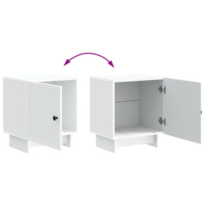 Κομοδίνο 2 pcs Λευκό 43 x 34,5 x 50 εκ Επεξεργασμένο Ξύλο - Pakobazaar