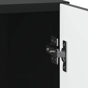 Κομοδίνο 2 pcs Μαύρο 43 x 34,5 x 50 εκ Επεξεργασμένο Ξύλο - Pakobazaar
