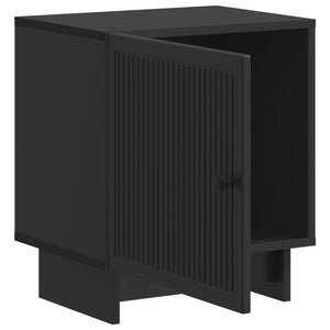 Κομοδίνο 2 pcs Μαύρο 43 x 34,5 x 50 εκ Επεξεργασμένο Ξύλο - Pakobazaar