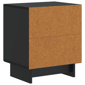 Κομοδίνο 2 pcs Μαύρο 43 x 34,5 x 50 εκ Επεξεργασμένο Ξύλο - Pakobazaar
