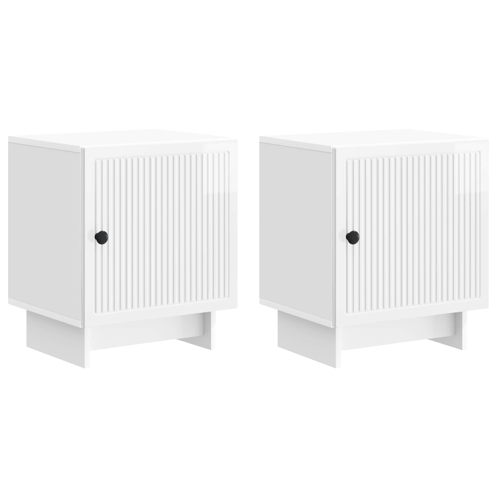 Κομοδίνο 2 pcs Γυαλιστερό Λευκό 43 x 34,5 x 50 εκ - Pakobazaar