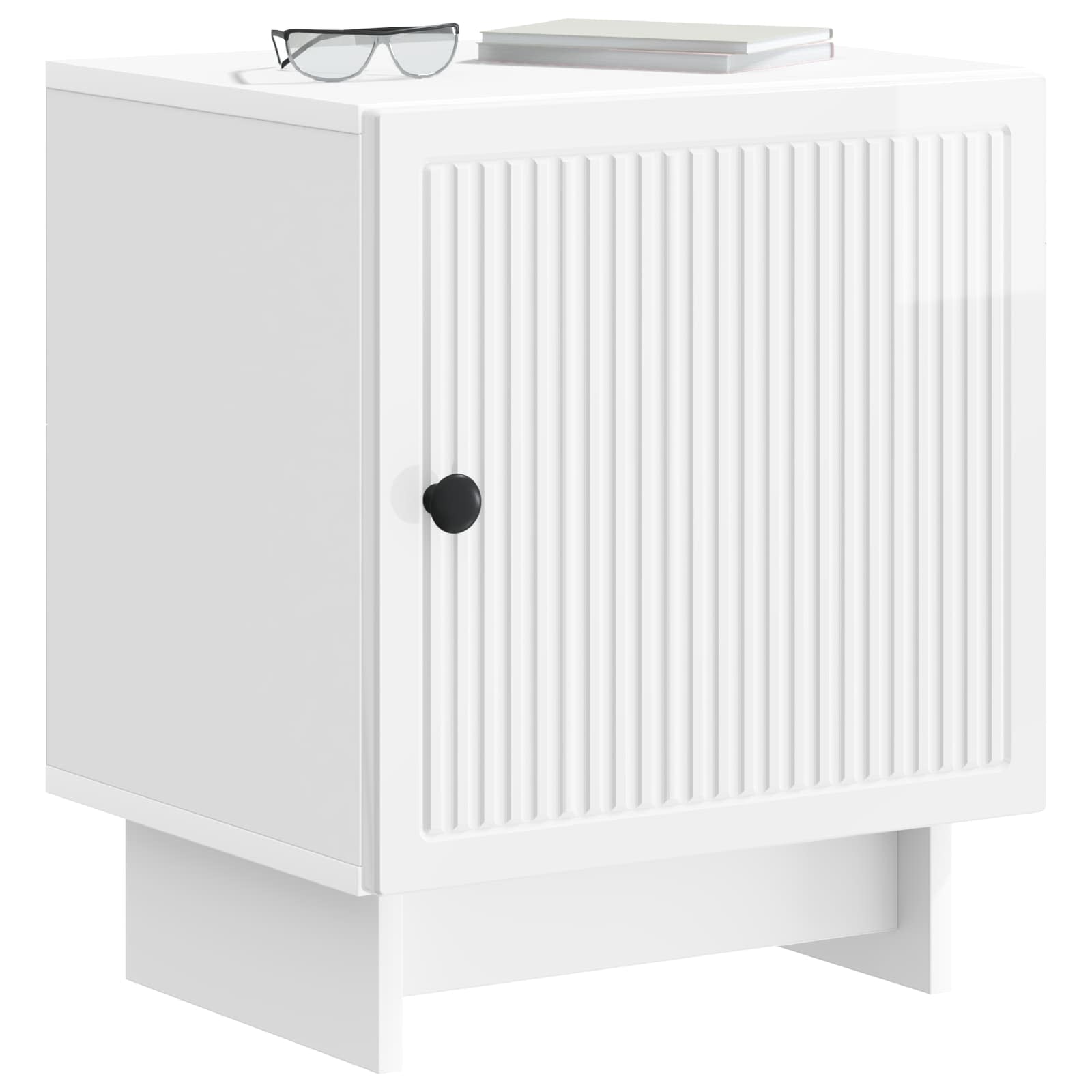 Κομοδίνο 2 pcs Γυαλιστερό Λευκό 43 x 34,5 x 50 εκ - Pakobazaar