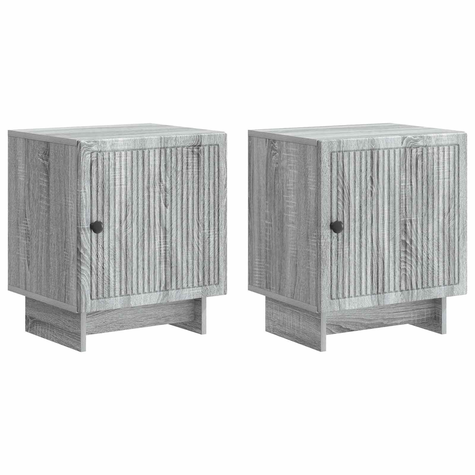 Κομοδίνο 2 pcs Γκρι Sonoma 43 x 34,5 x 50 εκ Επεξεργασμένο Ξύλο - Pakobazaar