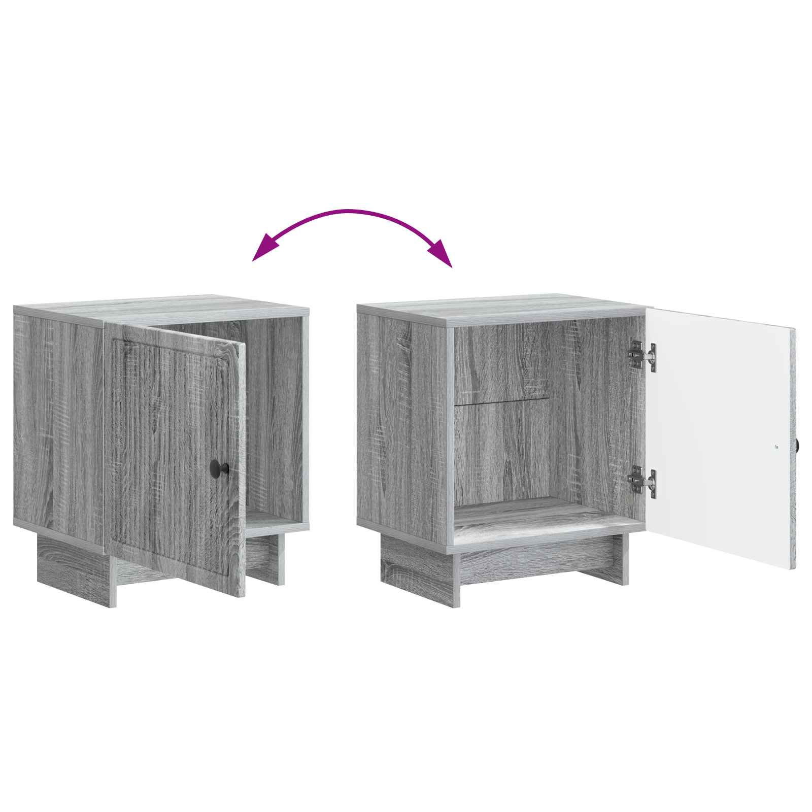 Κομοδίνο 2 pcs Γκρι Sonoma 43 x 34,5 x 50 εκ Επεξεργασμένο Ξύλο - Pakobazaar