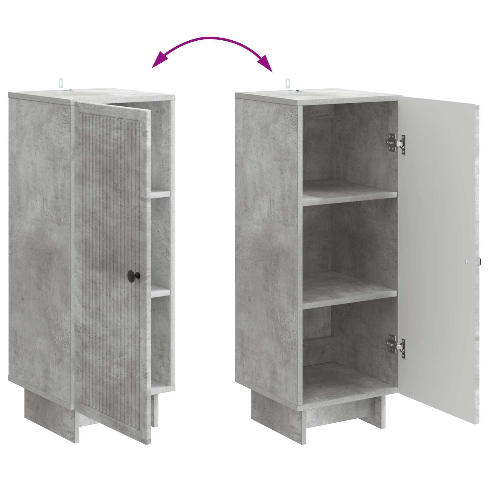 Ντουλαπιού Σκυρόχρωμο Γκρι 33 x 34,5 x 90 εκ - Pakobazaar