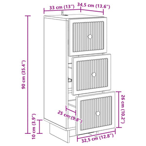 Ντουλάπι με Συρτάρια Γκρι Σκυροδέματος 33 x 34,5 x 90 εκ - Pakobazaar