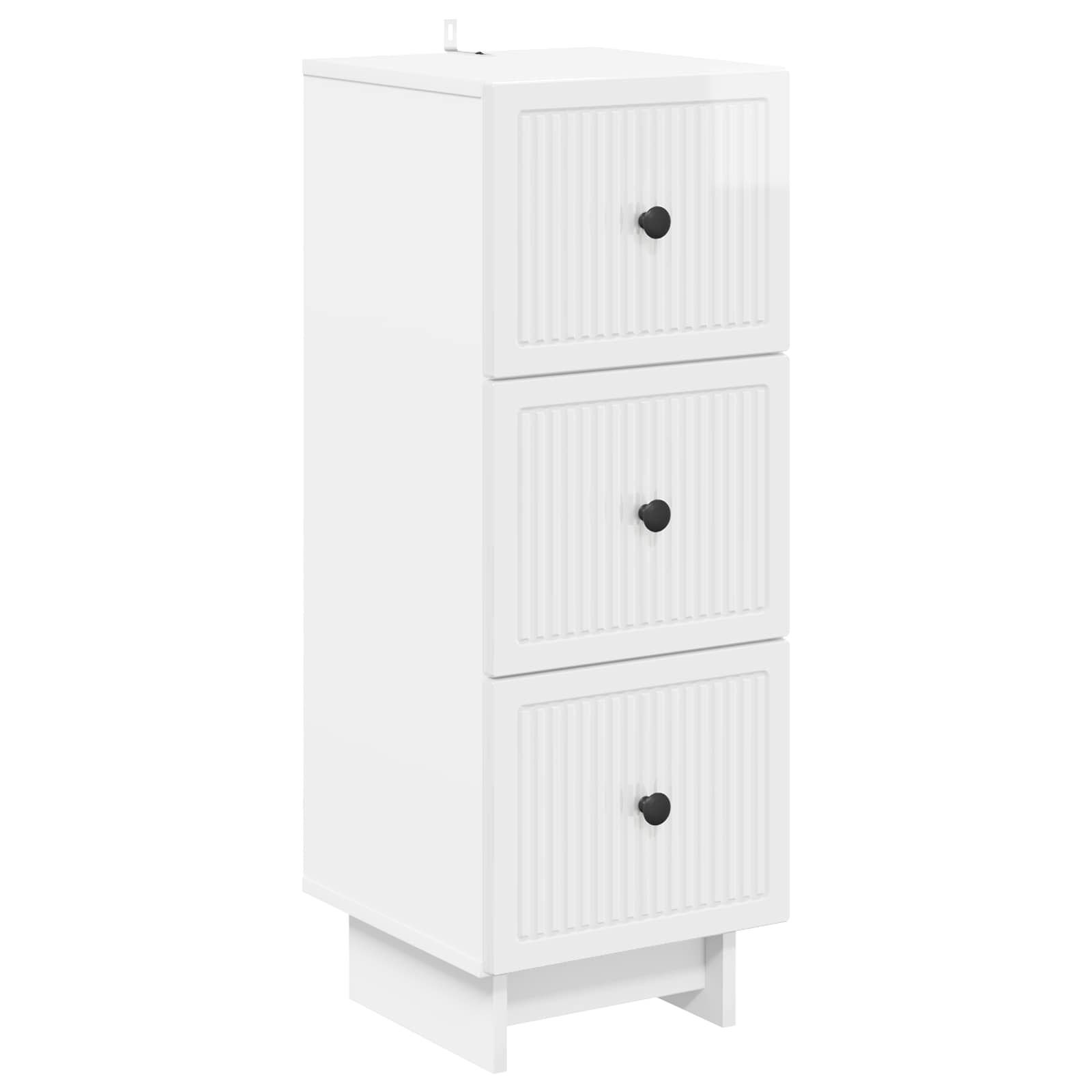 Ντουλάπι με Συρτάρια Γυαλιστερό Λευκό 33 x 34,5 x 90 εκ - Pakobazaar