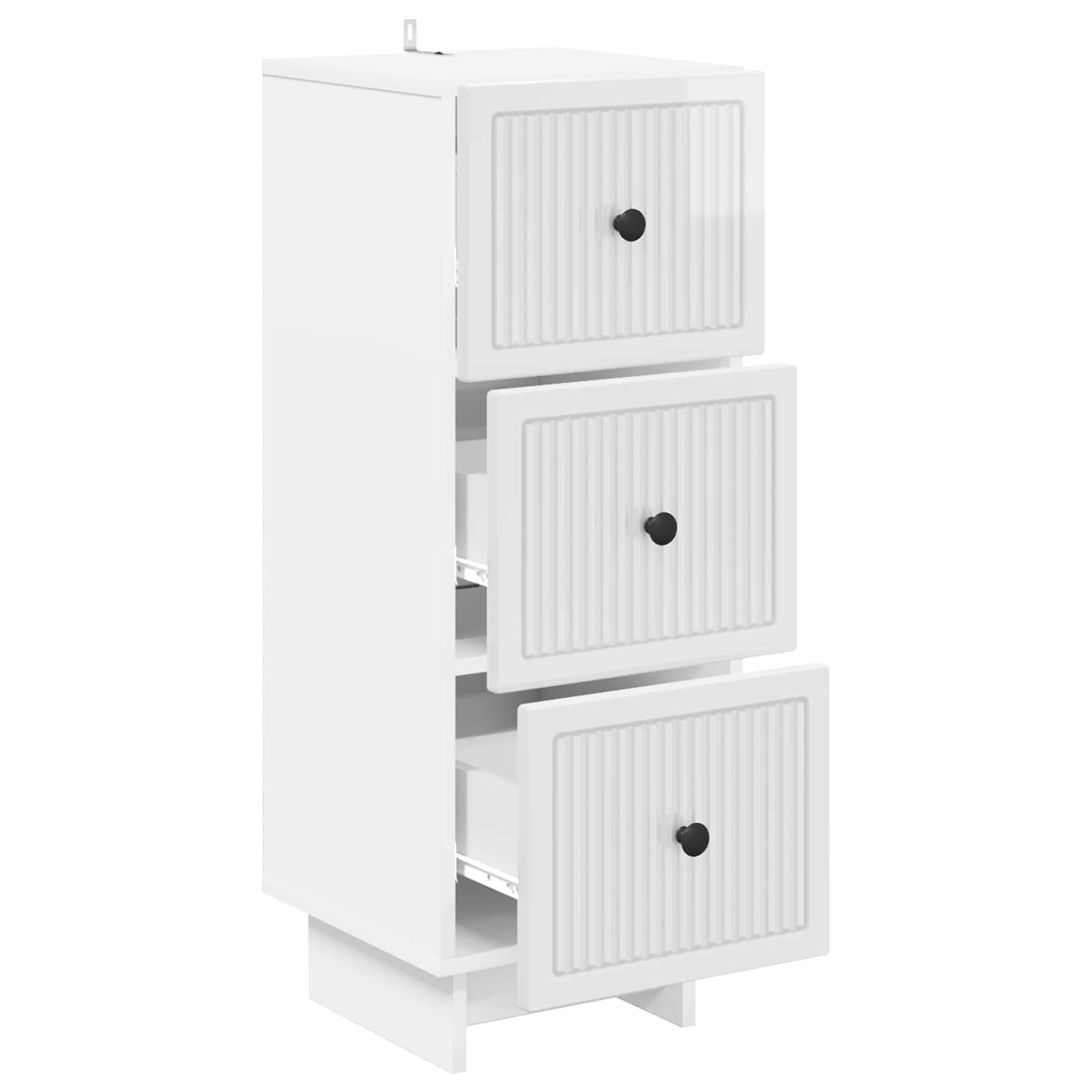 Ντουλάπι με Συρτάρια Γυαλιστερό Λευκό 33 x 34,5 x 90 εκ - Pakobazaar