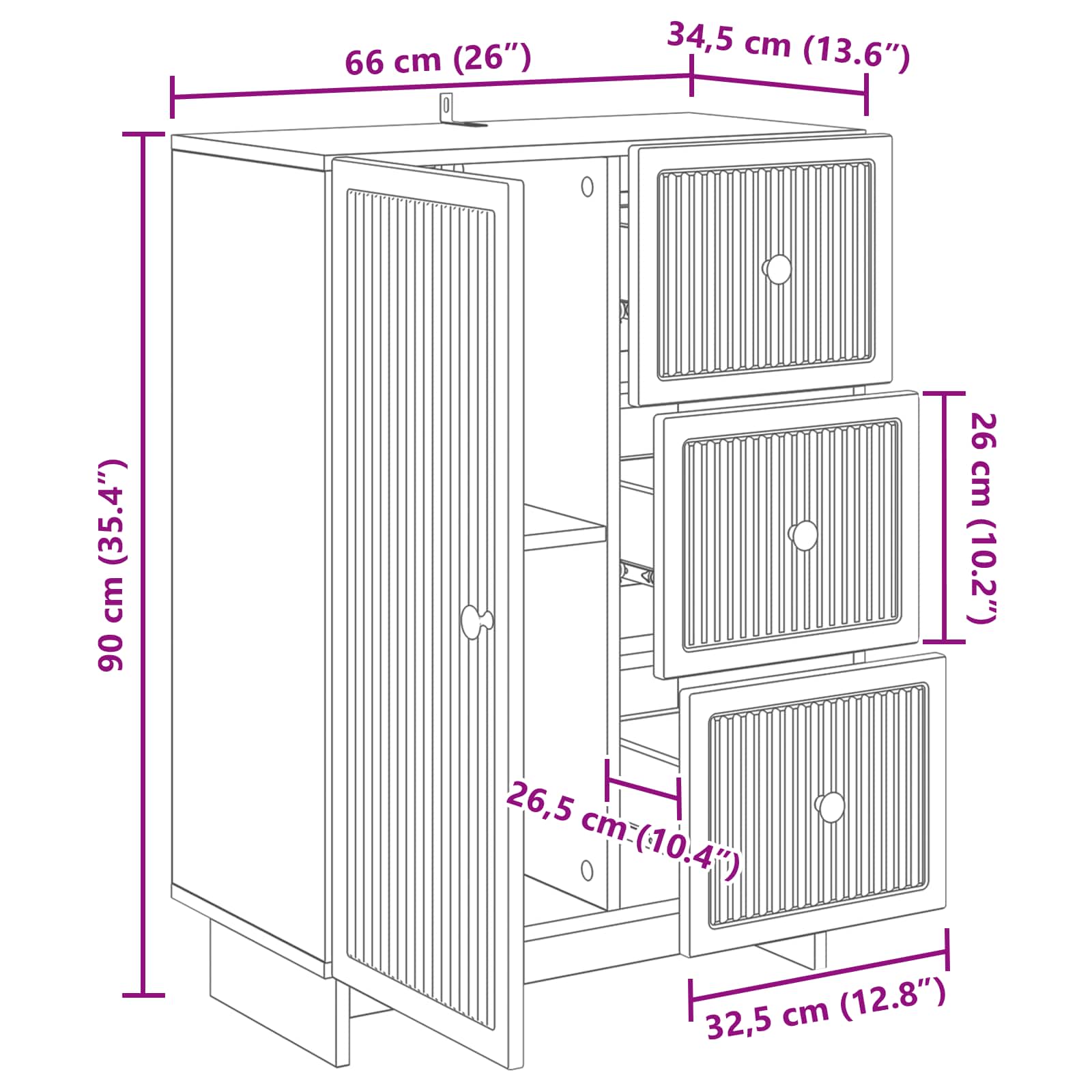 Πλαϊνό γραφείο με συρτάρι Artisan Δρυς 66 x 34,5 x 90 εκ - Pakobazaar