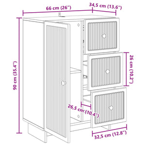 Πλαϊνό γραφείο με συρτάρι Artisan Δρυς 66 x 34,5 x 90 εκ - Pakobazaar