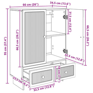 Πλαϊνό γραφείο Παλιό ξύλο 66 x 34,5 x 95 εκ. - Pakobazaar