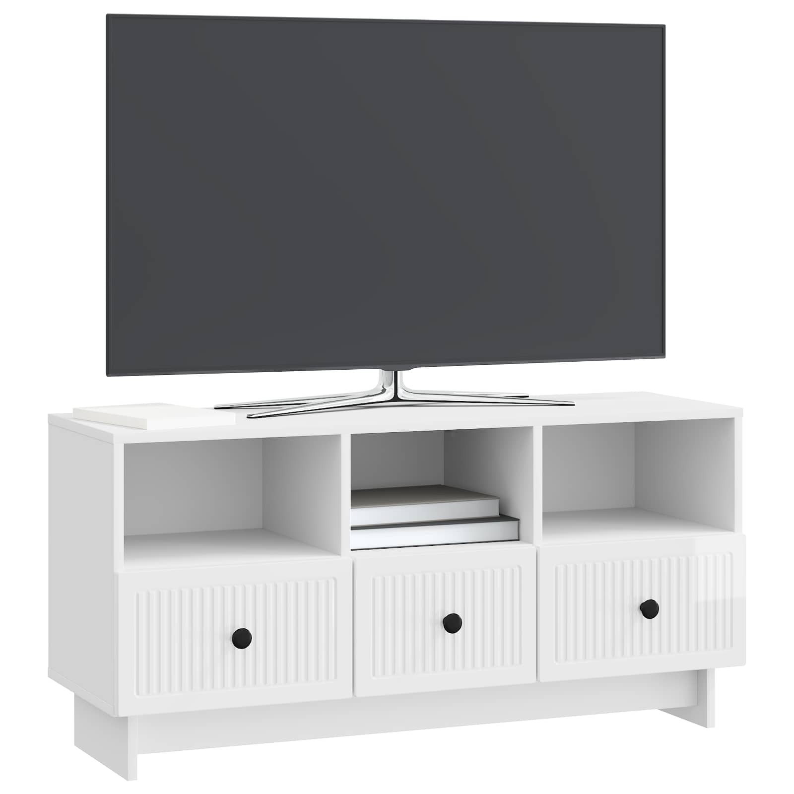 Ντουλάπι TV με συρτάρι Γυαλιστερό Λευκό 102 x 34,5 x 50 εκ. - Pakobazaar