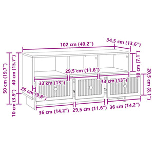 Ντουλάπι TV Γκρι Sonoma 102 x 34,5 x 50 εκ. Επεξεργασμένο Ξύλο - Pakobazaar