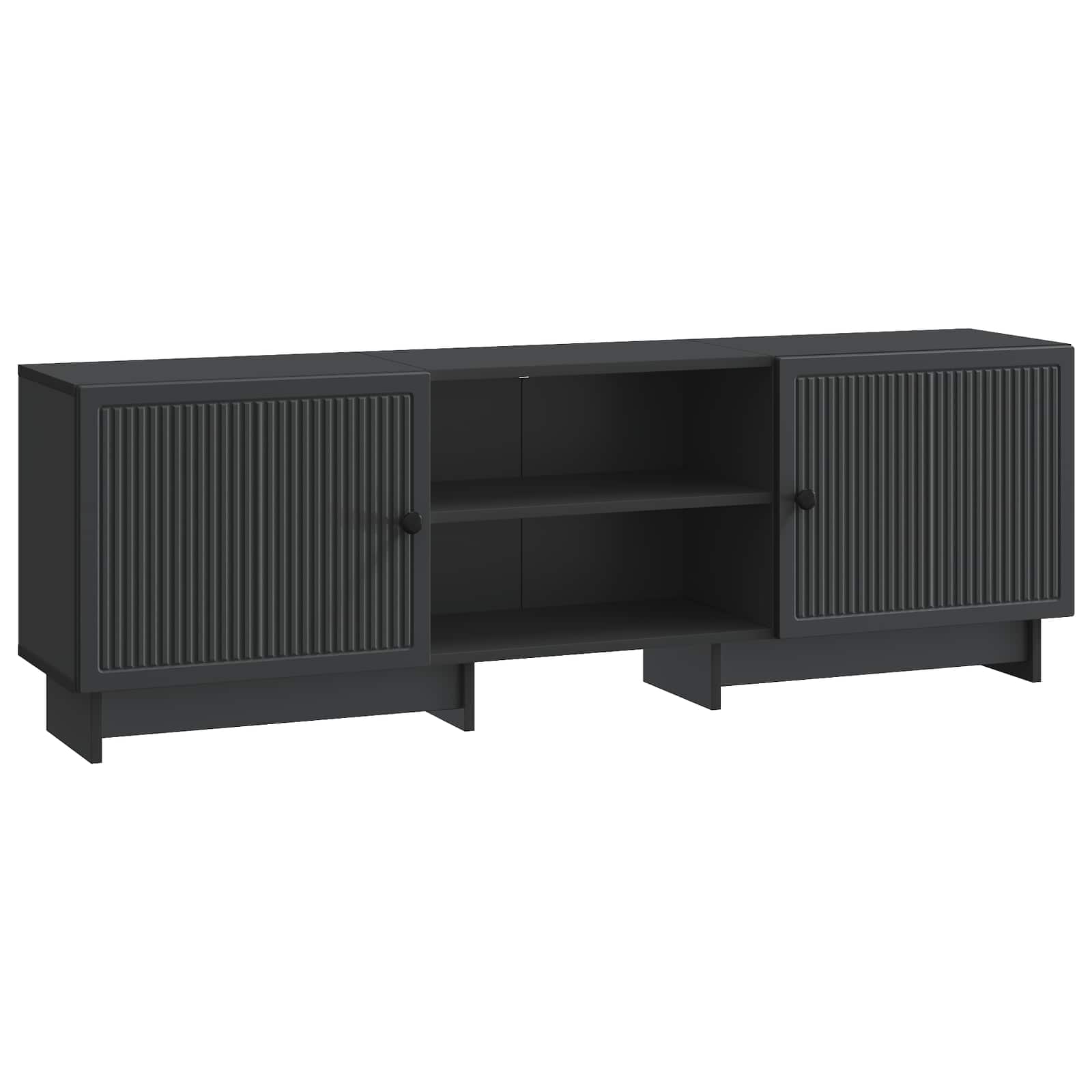 Ντουλάπι TV Μαύρο 150 x 31 x 50 εκ. Μηχανικά επεξεργασμένο ξύλο - Pakobazaar