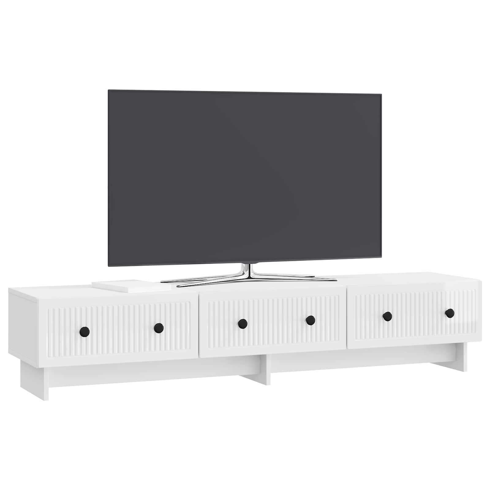 Ντουλάπι TV με συρτάρι Γυαλιστερό Λευκό 147 x 34,5 x 30 εκ - Pakobazaar
