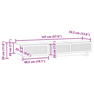 Ντουλάπι TV με συρτάρι Παλαιωμένο ξύλο 147 x 34,5 x 30 εκ - Pakobazaar