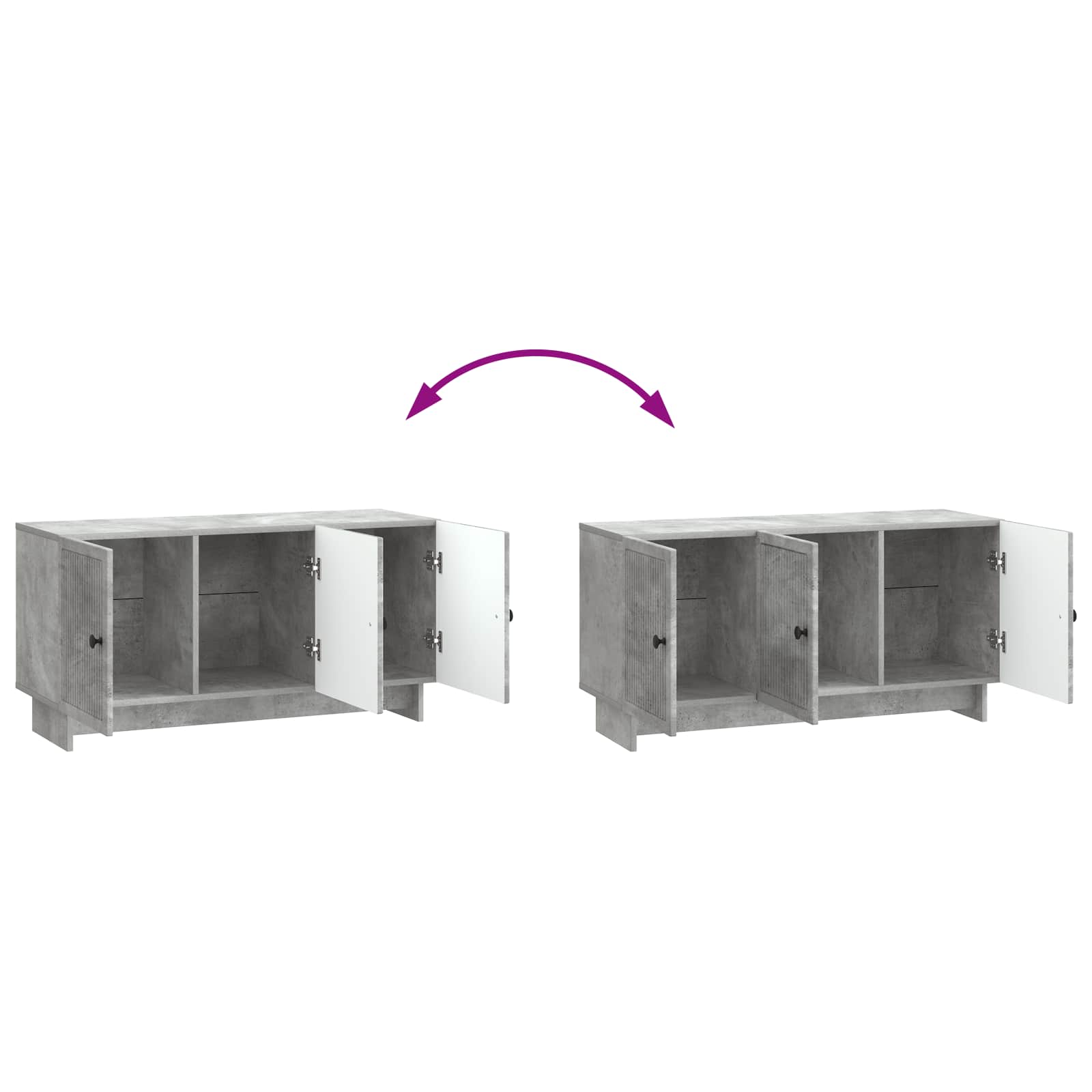 Ντουλάπι TV Γκρι Σκυροδέματος 99 x 34,5 x 50 εκ. - Pakobazaar