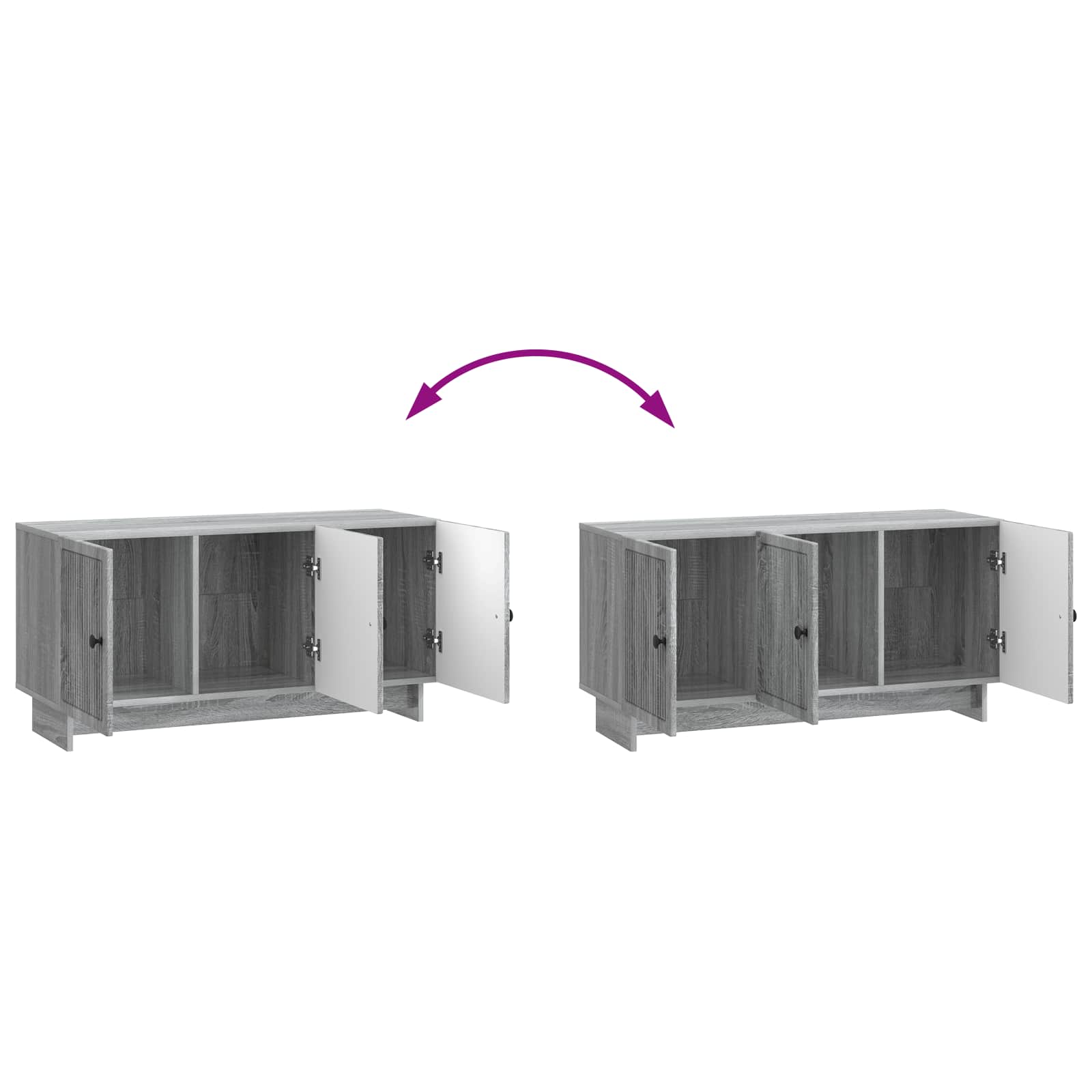Ντουλάπι TV Γκρι Sonoma 99 x 34,5 x 50 εκ. Επεξεργασμένο Ξύλο - Pakobazaar