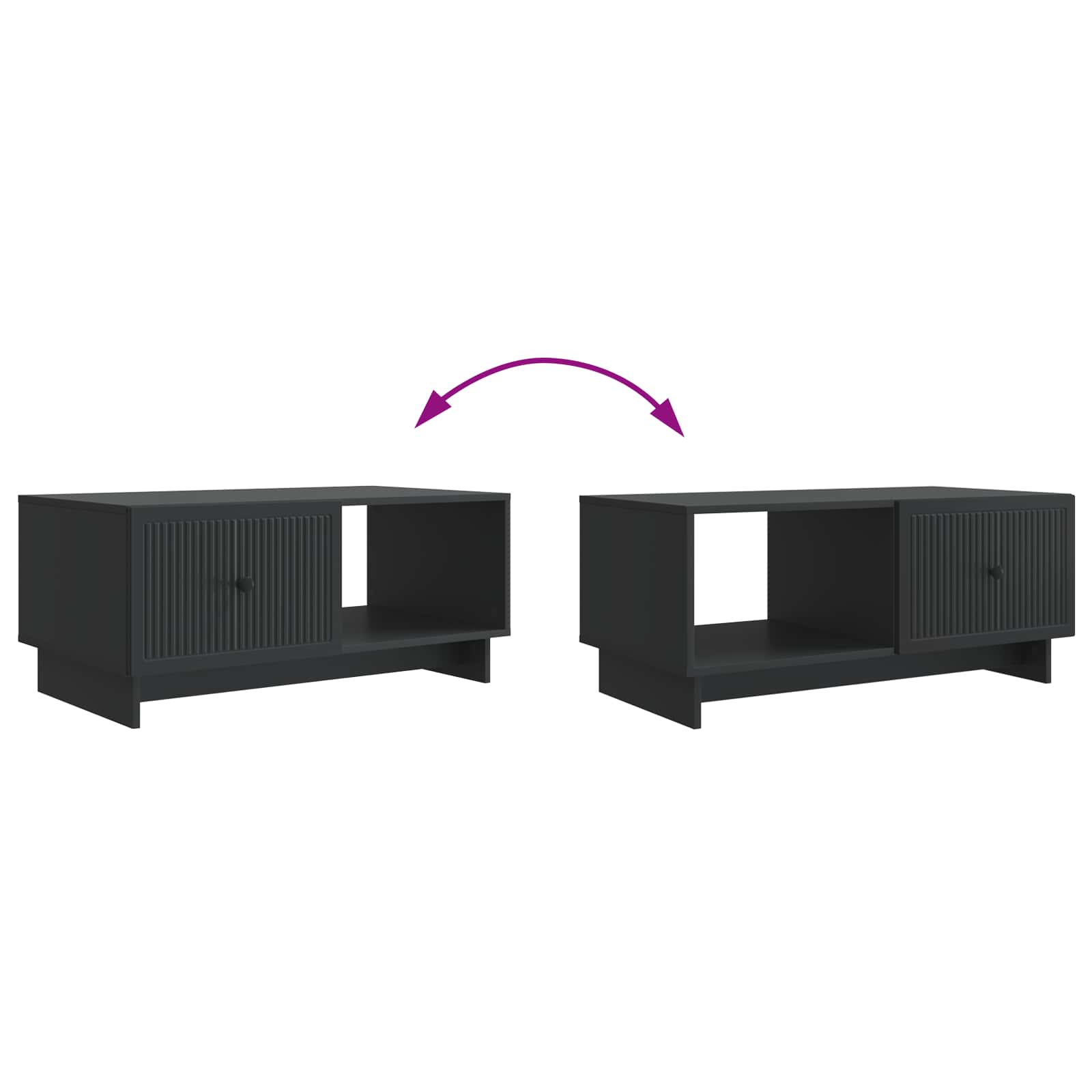 Τραπεζάκι σαλονιού Μαύρο 90 x 50 x 40 cm Επεξεργασμένο Ξύλο - Pakobazaar