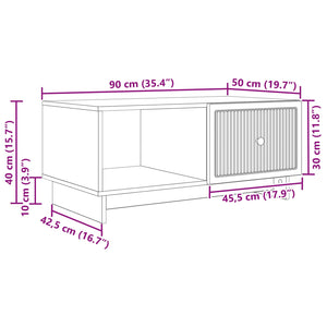 Τραπεζάκι σαλονιού Μαύρο 90 x 50 x 40 cm Επεξεργασμένο Ξύλο - Pakobazaar