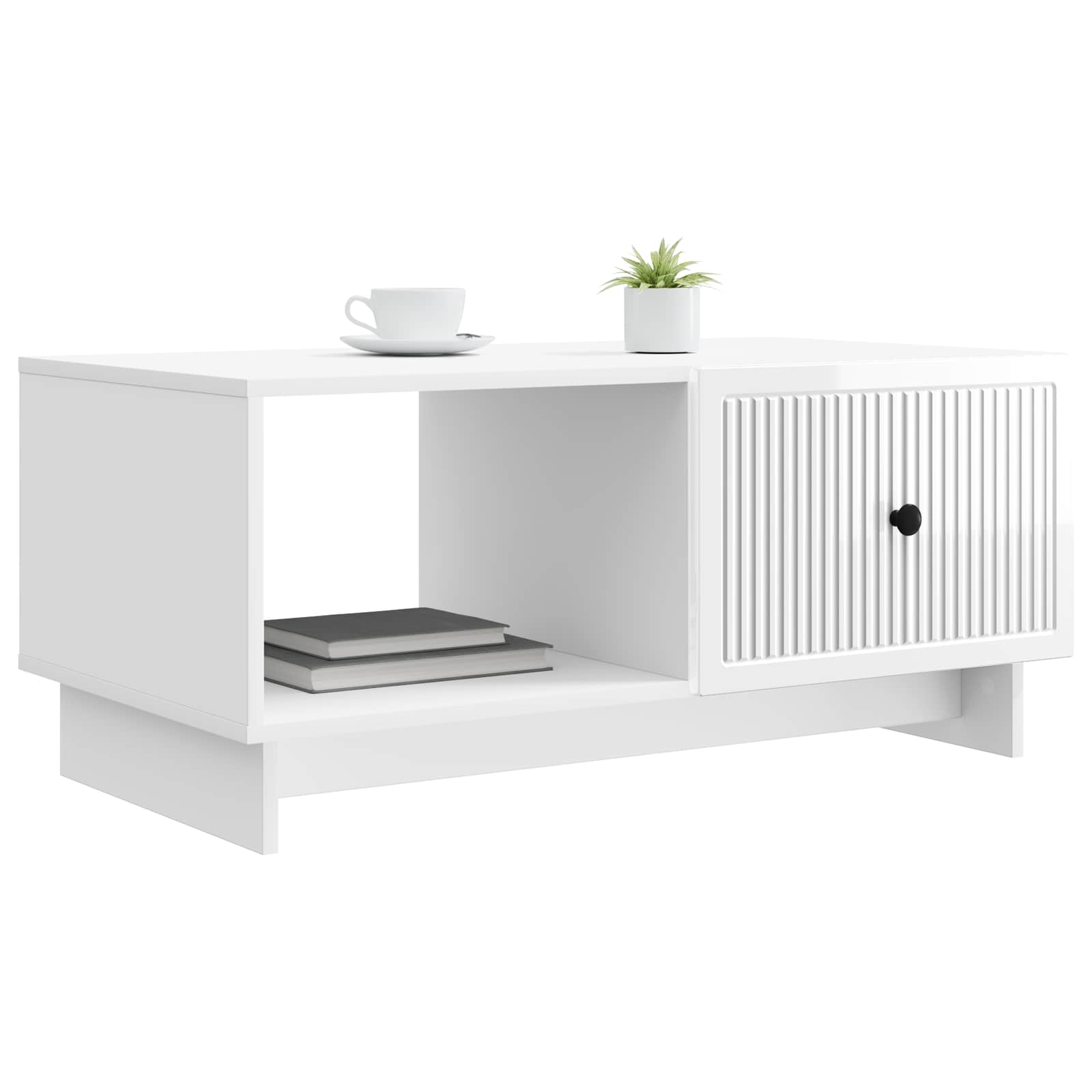 Τραπεζάκι σαλονιού Γυαλιστερό Λευκό 90 x 50 x 40 cm - Pakobazaar