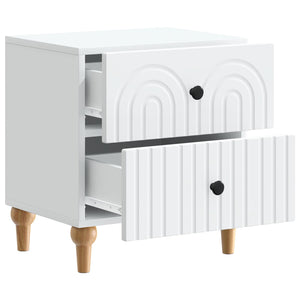 Κομοδίνο 2 pcs Λευκό 43 x 34,5 x 48 εκ Επεξεργασμένο Ξύλο - Pakobazaar
