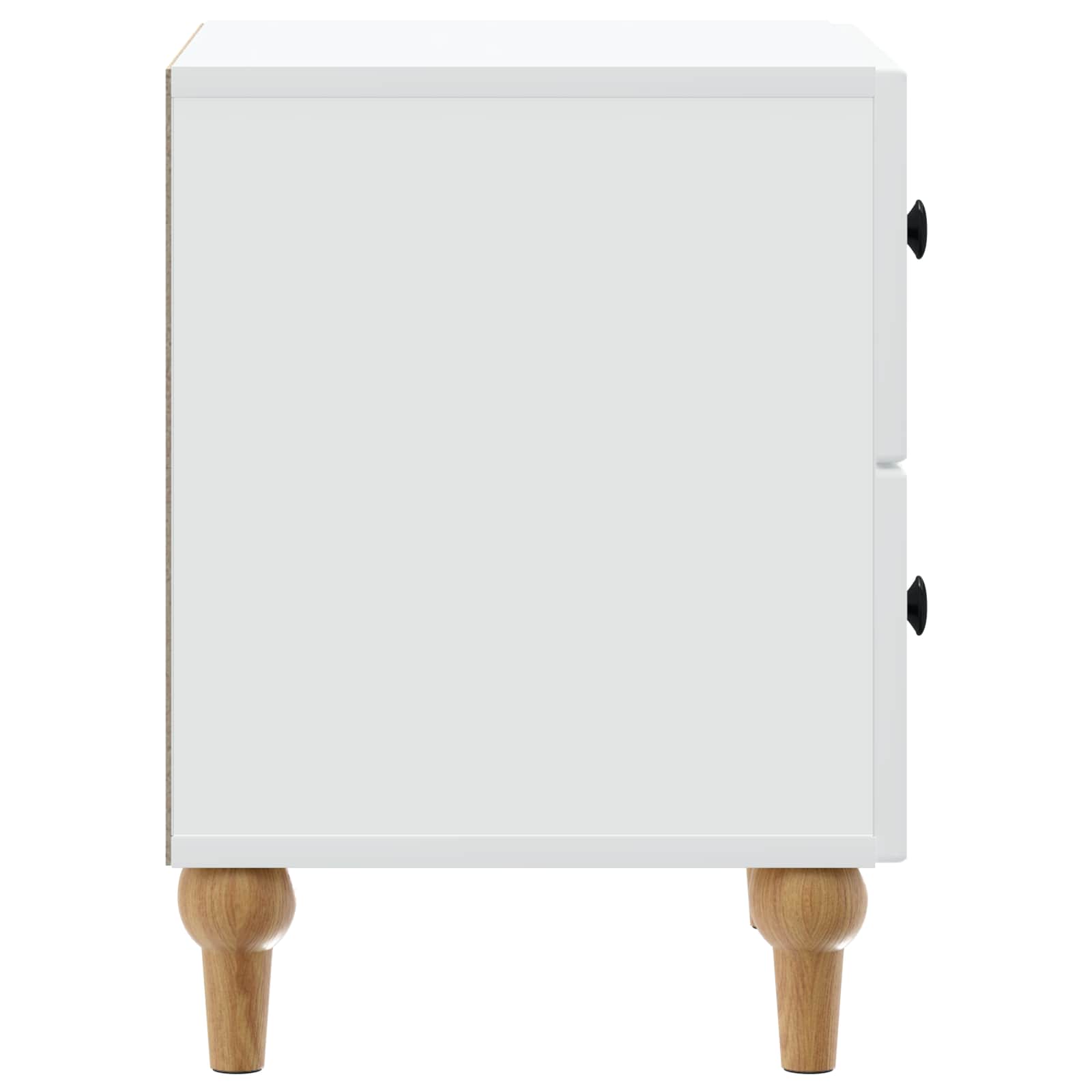 Κομοδίνο 2 pcs Λευκό 43 x 34,5 x 48 εκ Επεξεργασμένο Ξύλο - Pakobazaar