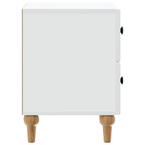 Κομοδίνο 2 pcs Λευκό 43 x 34,5 x 48 εκ Επεξεργασμένο Ξύλο - Pakobazaar