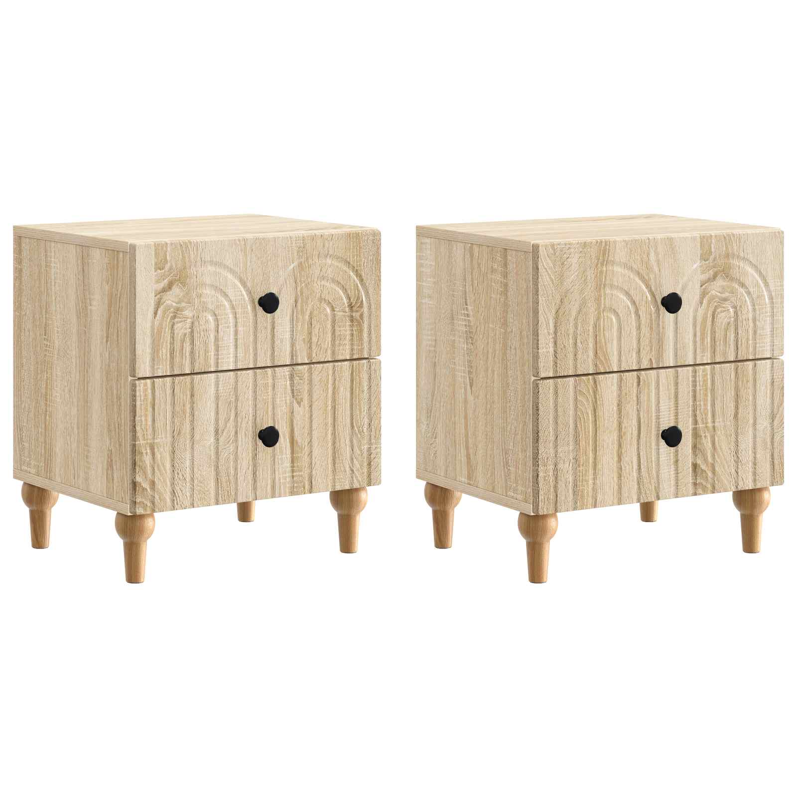 Κομοδίνο 2 pcs Sonoma Δρυς 43 x 34,5 x 48 εκ Επεξεργασμένο Ξύλο - Pakobazaar