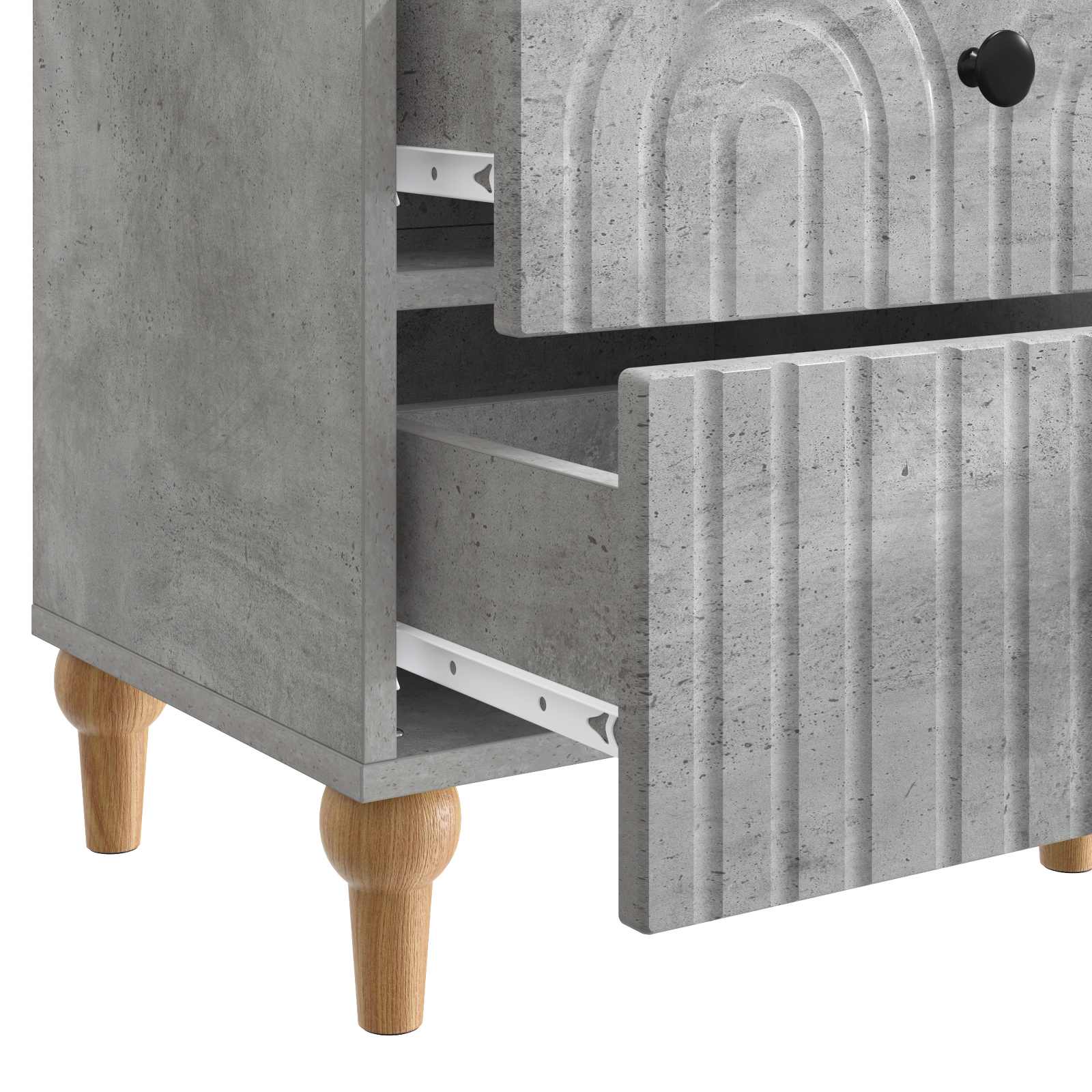 Κομοδίνο με συρτάρι 2 pcs Γκρι Σκυροδέματος 43 x 34,5 x 48 εκ - Pakobazaar