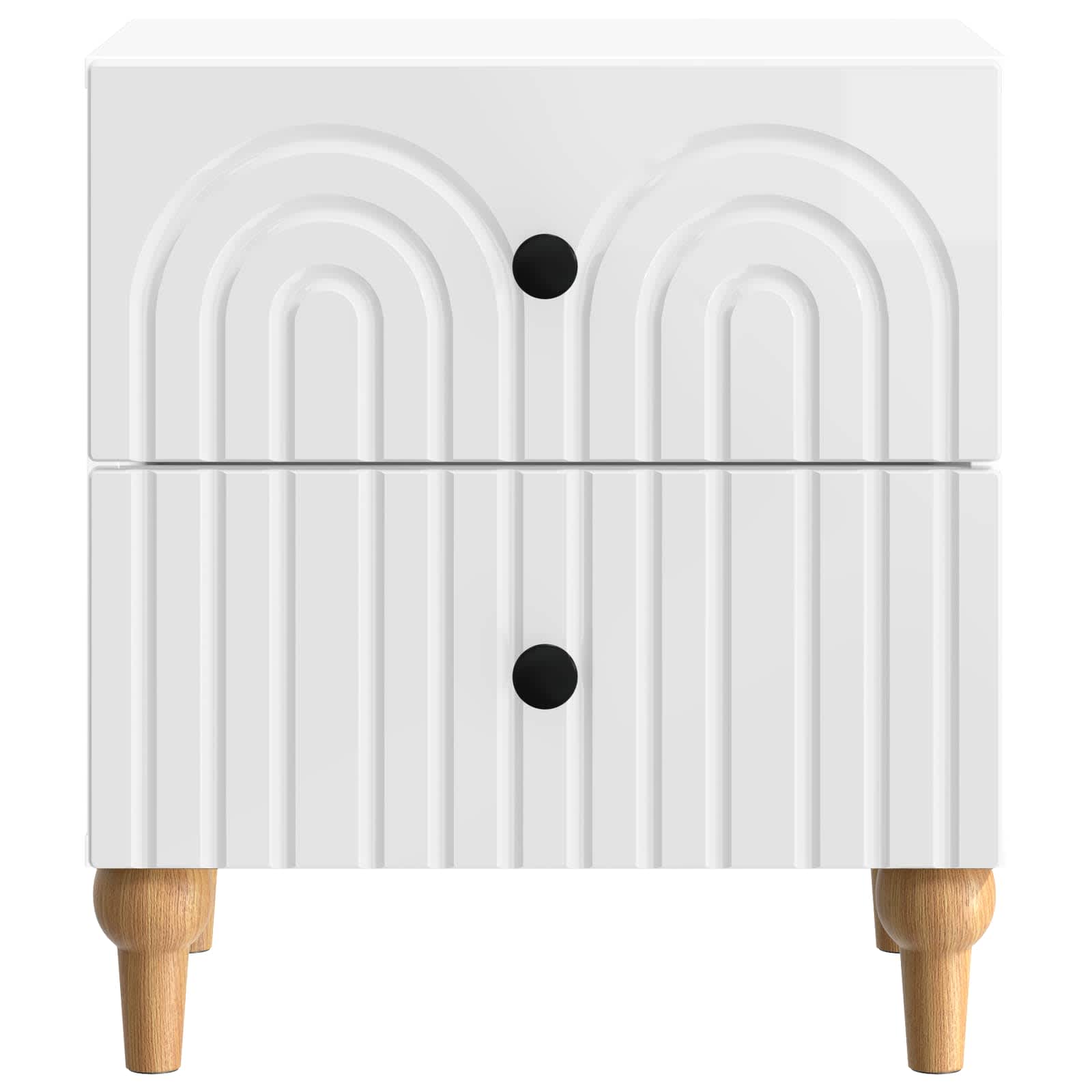Κομοδίνο με συρτάρι 2 pcs Γυαλιστερό Λευκό 43 x 34,5 x 48 εκ - Pakobazaar
