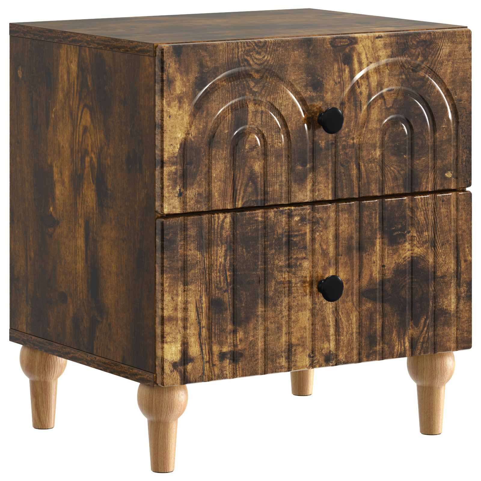 Κομοδίνο 2 pcs Καπνισμένο Ξύλο Δρυός 43 x 34,5 x 48 εκ - Pakobazaar