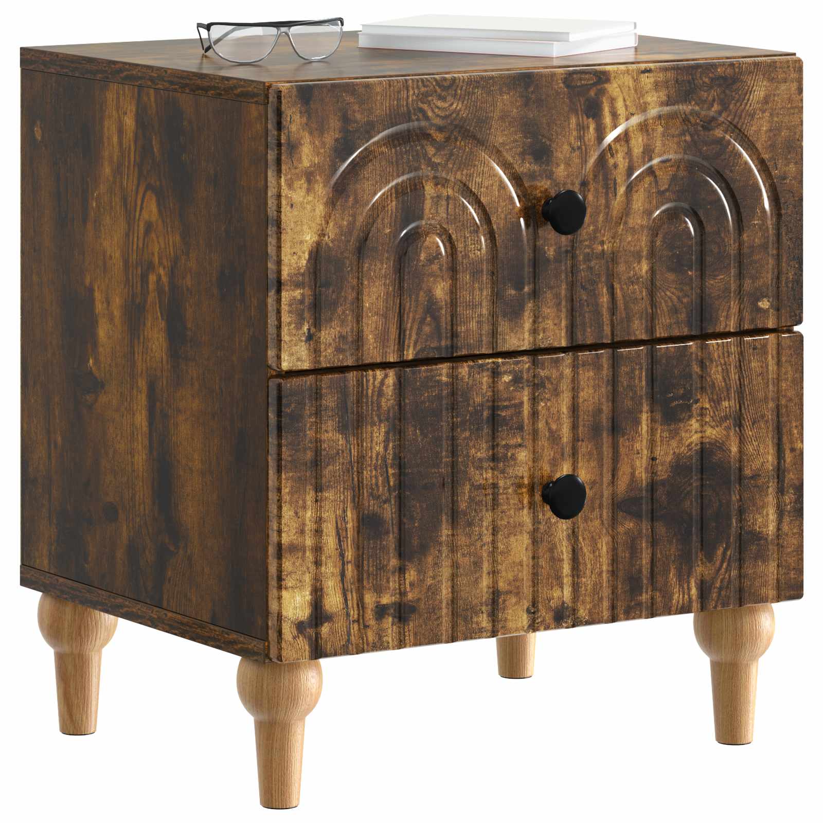 Κομοδίνο 2 pcs Καπνισμένο Ξύλο Δρυός 43 x 34,5 x 48 εκ - Pakobazaar